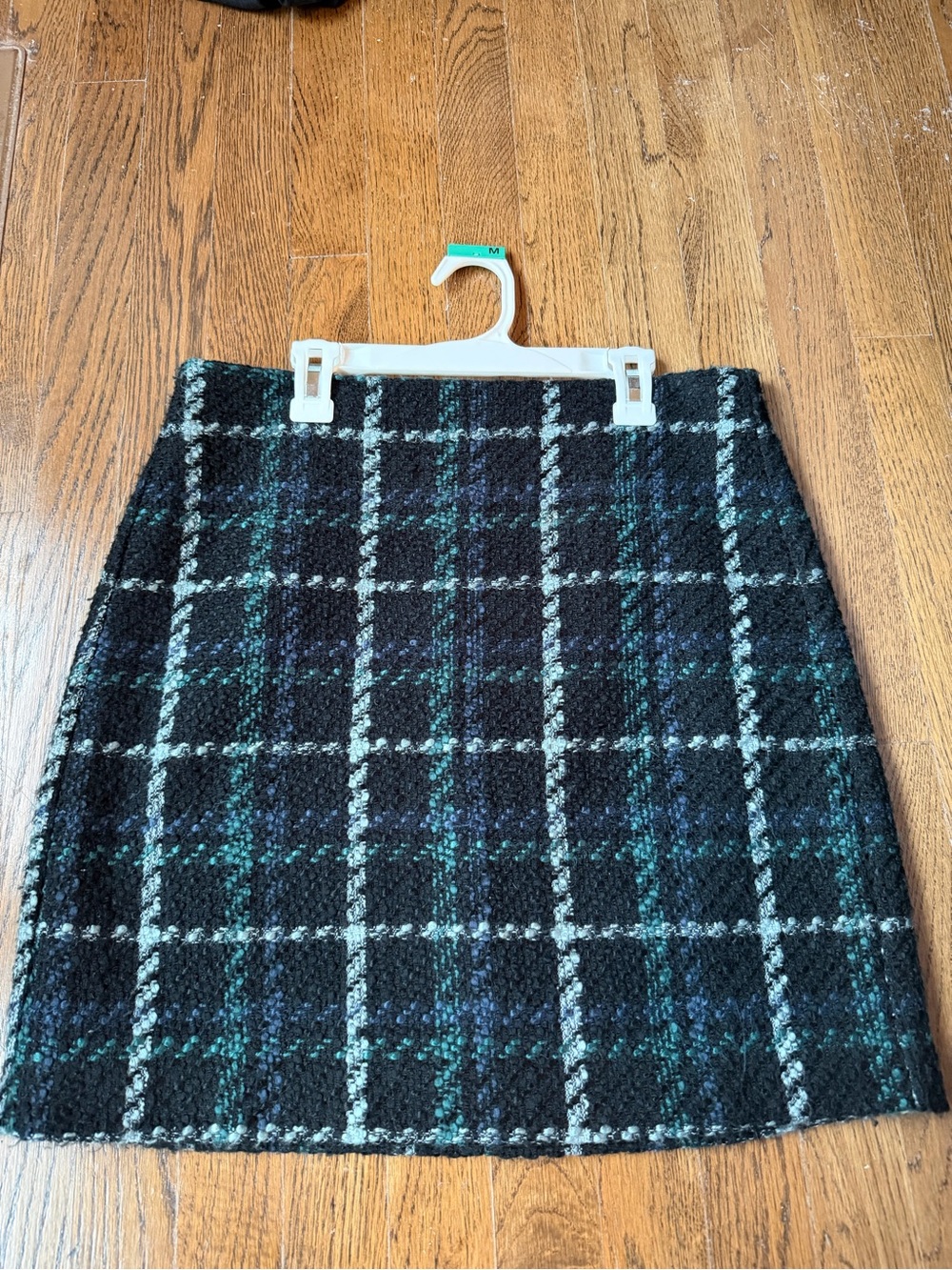 Loft Black Plaid Tweed Mini Skirt